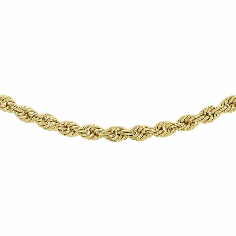 Revere 9ct yellow gold rope chain 18 inch, imported from the UK