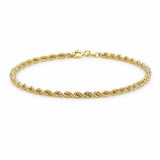 Revere 9ct yellow gold rope chain bracelet 18cm (British brand)