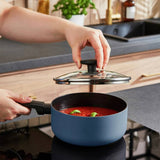 Morphy Richards 5 piece aluminium saucepan set blue, UK version