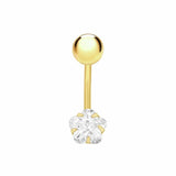 Argos Revere 9ct Gold Plated Curved Star Belly Bar with Cubic Zirconia 19mm- Buy online at McGrocer