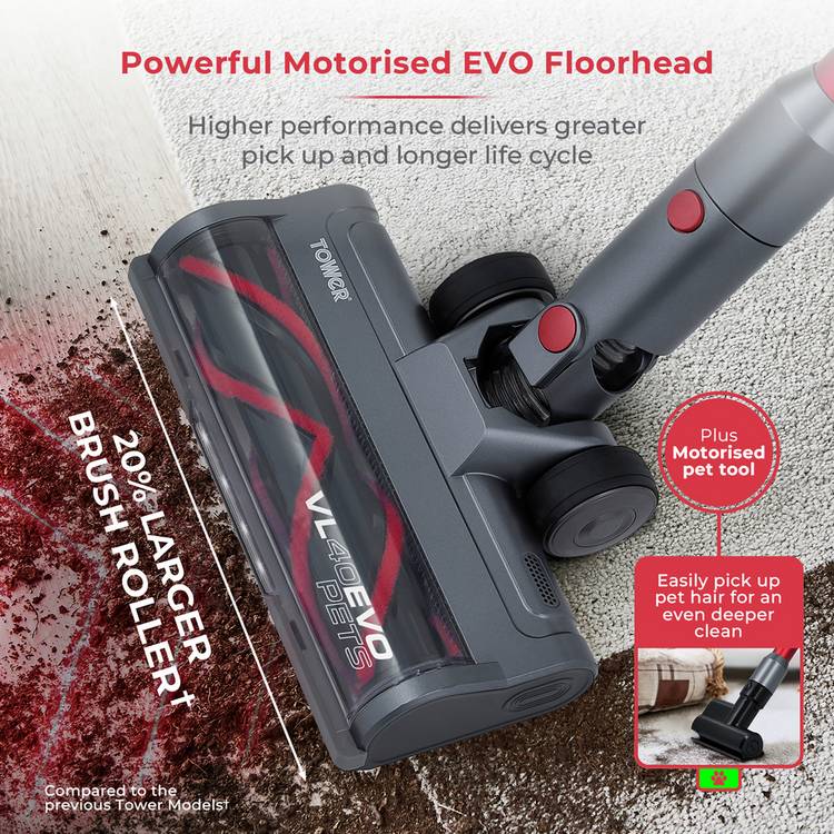 Tower VL40 Evo Pets 3-in-1 cordless vacuum cleaner (British brand)