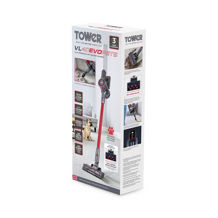 Tower VL40 Evo Pets 3-in-1 cordless vacuum cleaner (British brand)