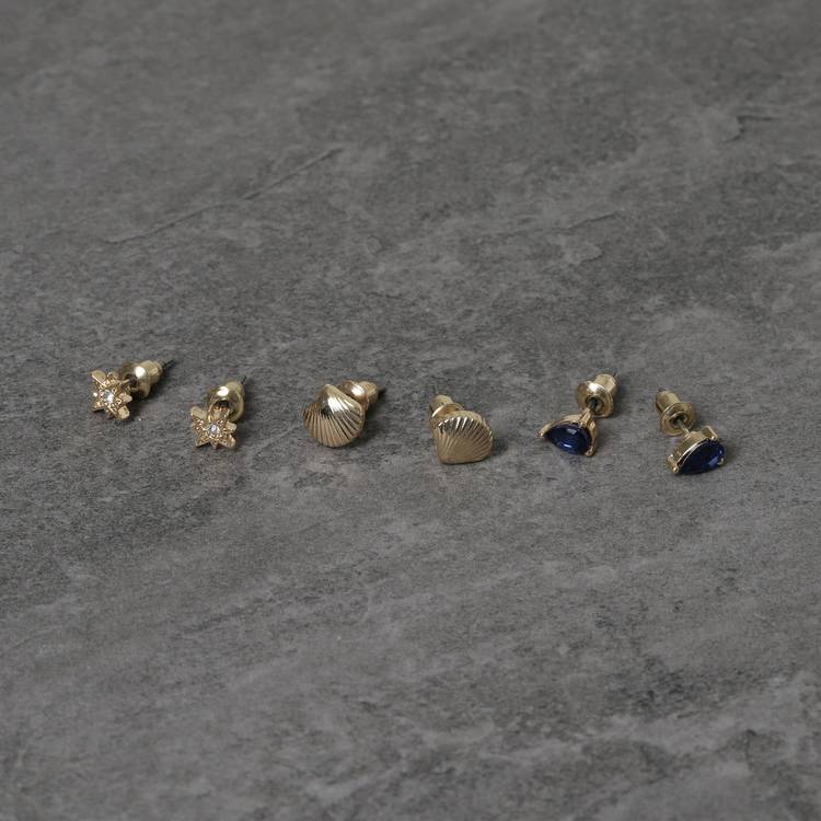 Freedom crystal starburst stud earrings set of 3 - British brand