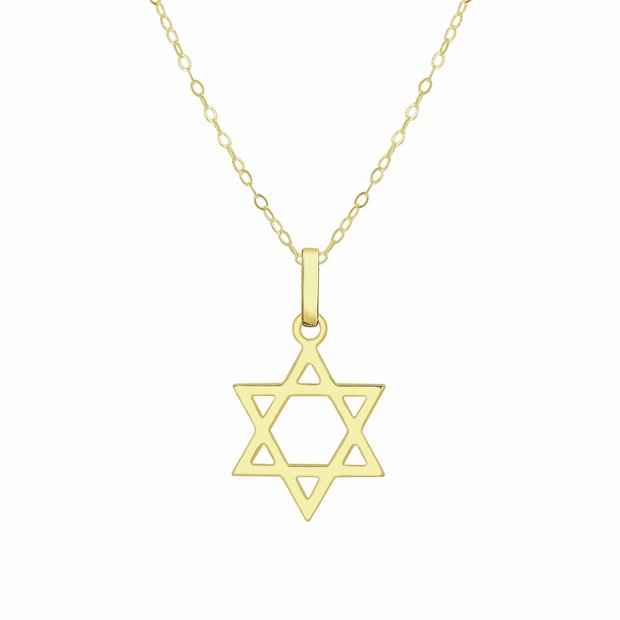 Revere Star of David pendant necklace 9ct yellow gold, UK version
