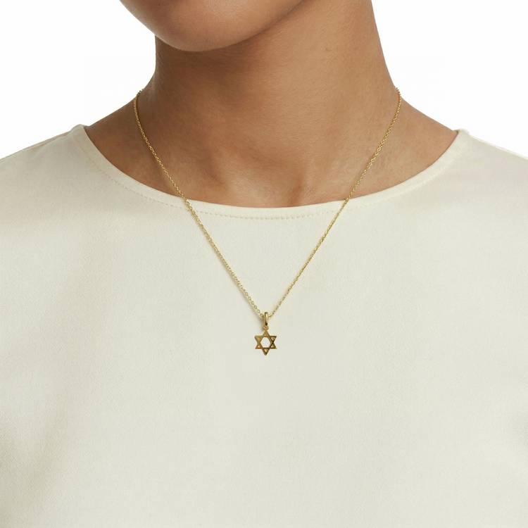 Revere Star of David pendant necklace 9ct yellow gold, UK version