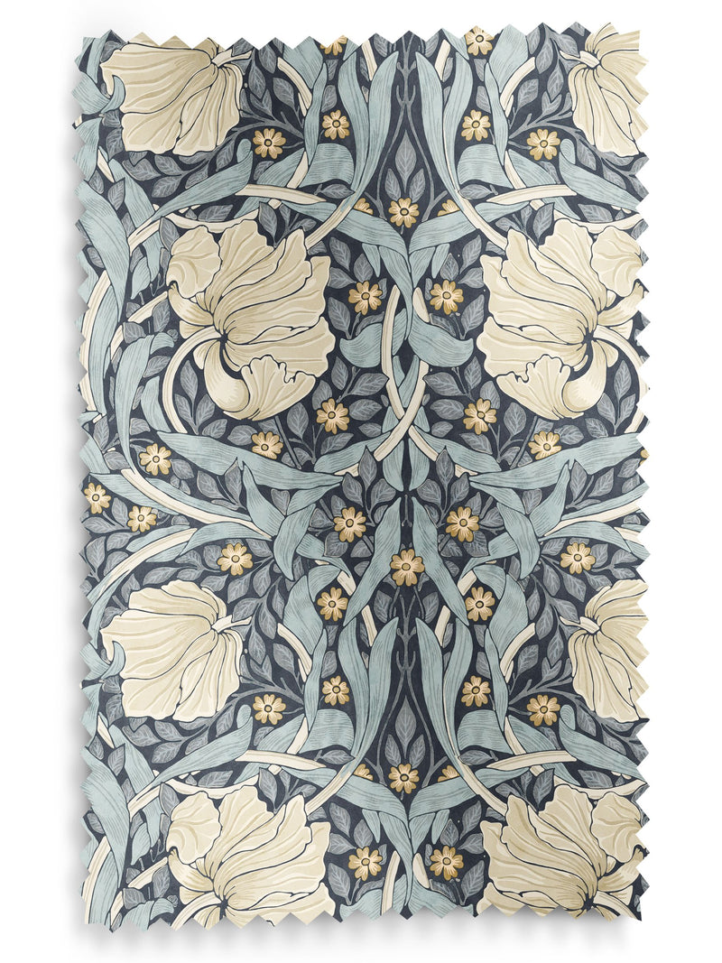 William Morris Pimpernel Indigo blue roller blind, UK version