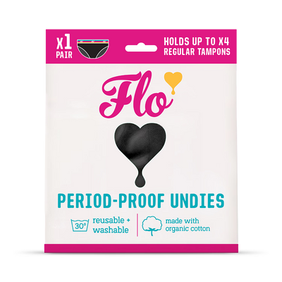 Holland & Barrett Here We Flo Periodusbukser Medium Flow Stor - Kjøp online hos McGrocer
