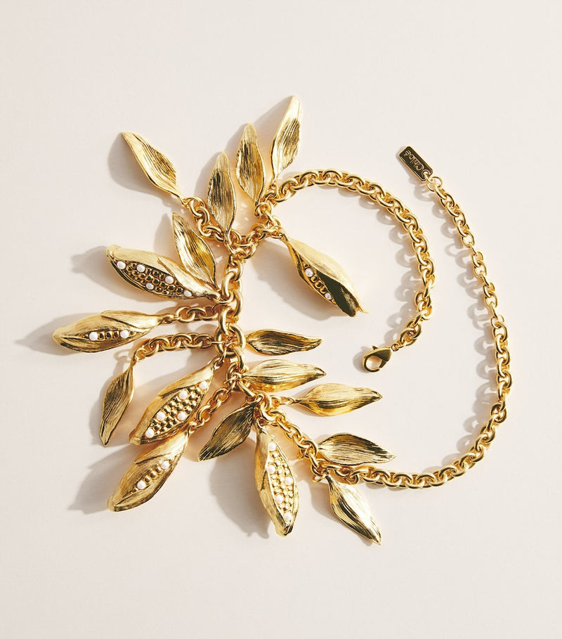 Chloé corn necklace with pearlescent beads, UK version