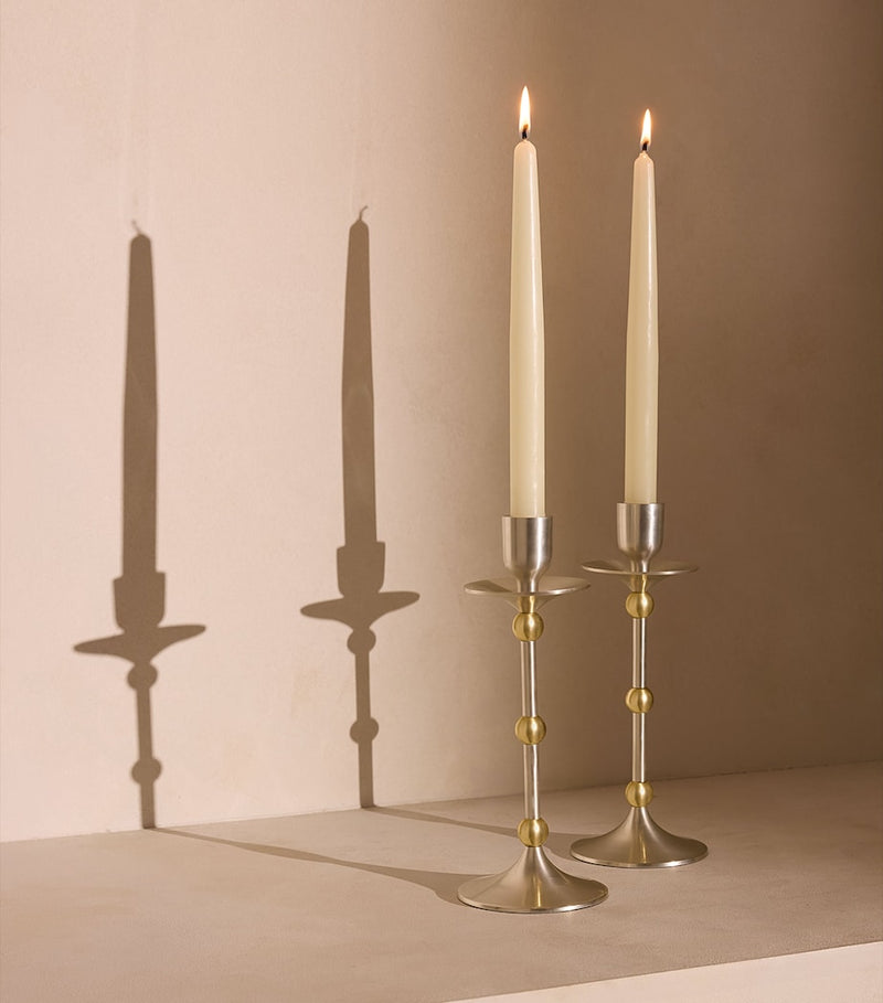 Soho Home medium silver-plated Cilia candlestick holder 25cm (British brand)