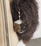 Yves Salomon shearling dice keyring - British product