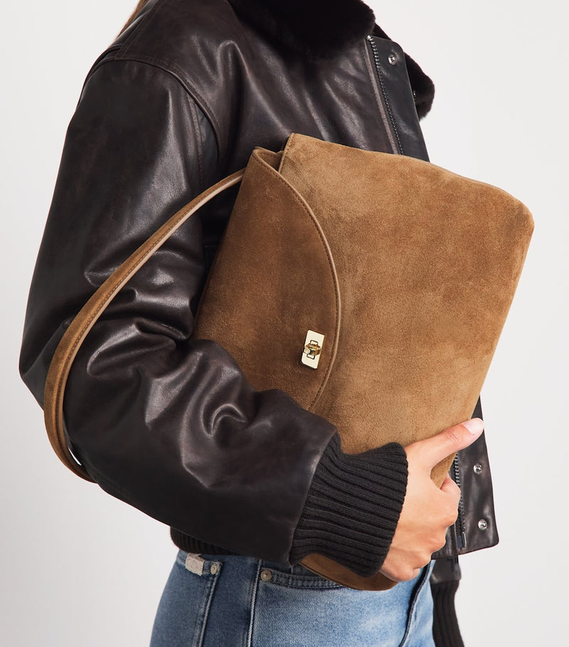 Sandro Paris suede top-handle bag 21x32x11cm (British brand)
