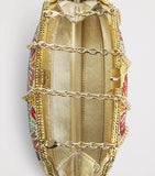 Judith Leiber Venetian meadow clutch bag miniature, imported from the UK