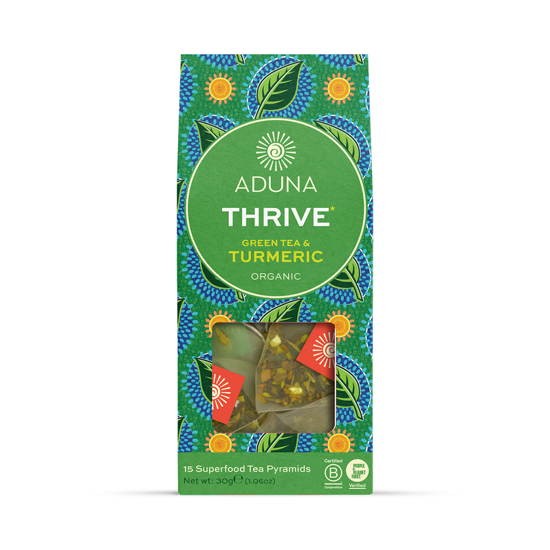 Aduna Thrive superfood green tea 15 tea bags - British product