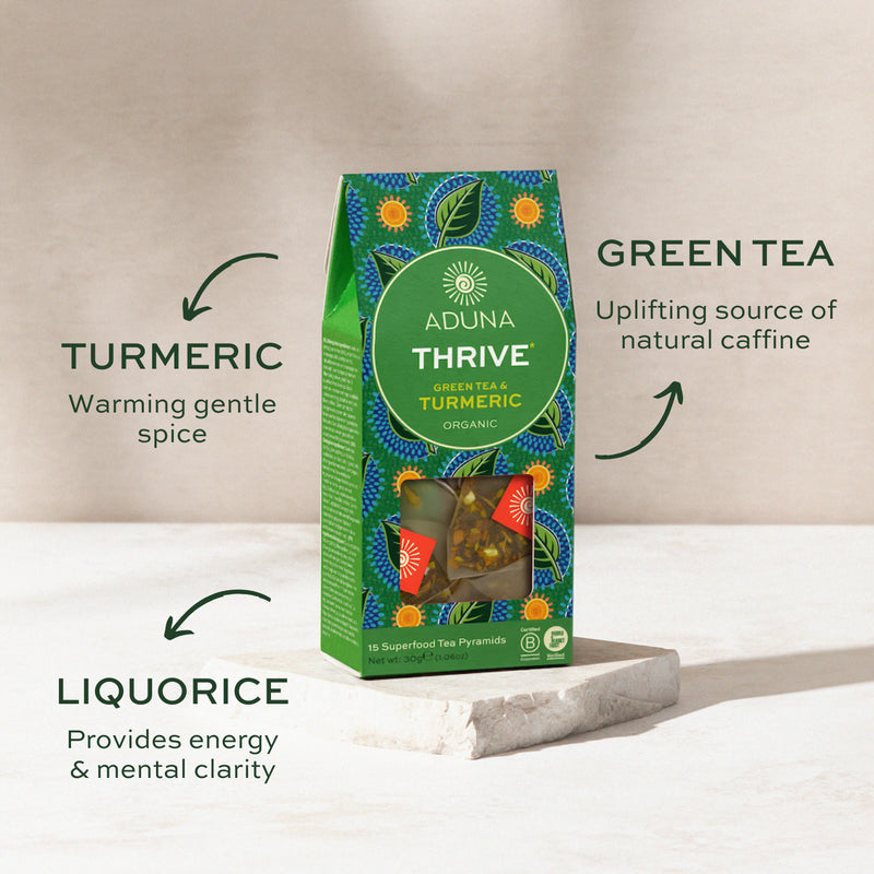 Aduna Thrive superfood green tea 15 tea bags - British product