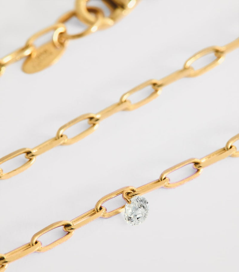 Persée yellow gold diamond Danaé necklace, imported from the UK