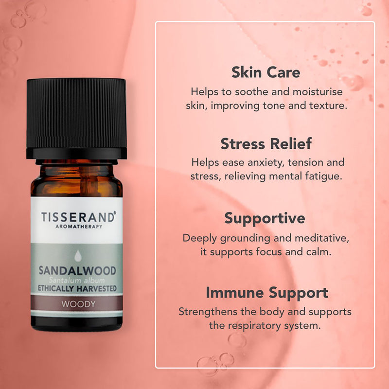 Tisserand Sandalwood Pure Essential Oil 2ml (British brand)
