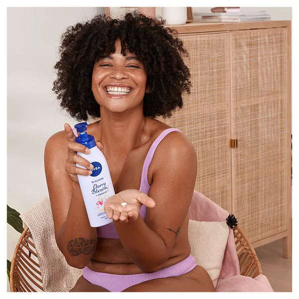 NIVEA Cherry Blossom Jojoba Oil Lotion 400ml, imported from the UK