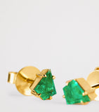 ZLEE yellow gold and emerald kite stud earrings - British product