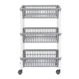 Argos Home 3 tier plastic vegetable trolley grey and white - British product