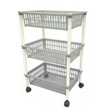 Argos Home 3 tier plastic vegetable trolley grey and white - British product