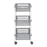 Argos Home 3 tier plastic vegetable trolley grey and white - British product