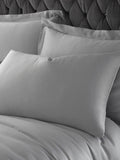 Catherine Lansfield silver silky soft satin duvet cover and pillowcase set - British product