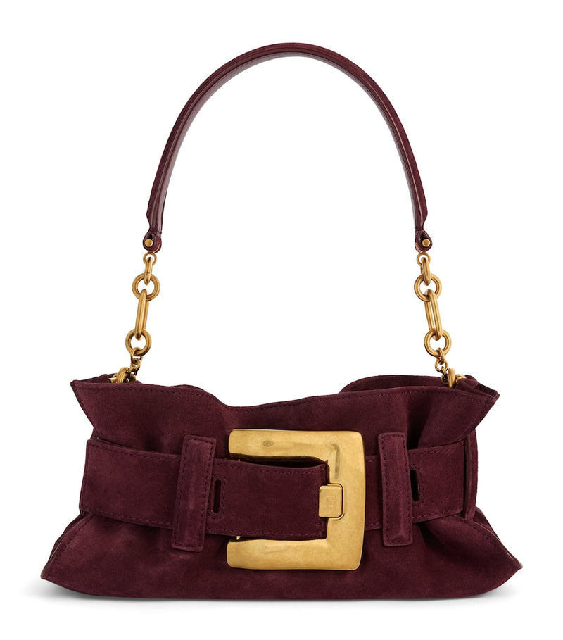 Balmain Anthem mini suede shoulder bag H10cm - British product