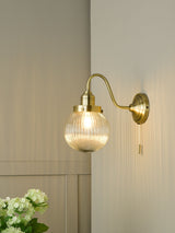 Next Dar Lighting Brass Tamara Wall Light- Buy online at McGrocer