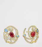 Boodles Presence Chamber earrings with rubies and sapphires, UK version