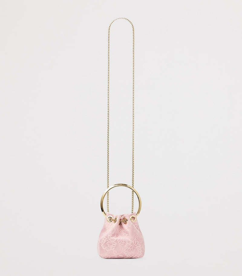 Jimmy Choo Micro Bon Bon top-handle bag in pastel lace (British brand)