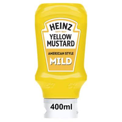 Heinz American Style Yellow Mustard 445g, imported from the UK