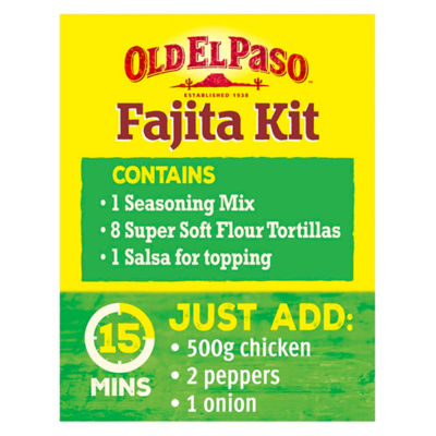 Old El Paso Smoky BBQ Fajita Kit 500g, imported from the UK