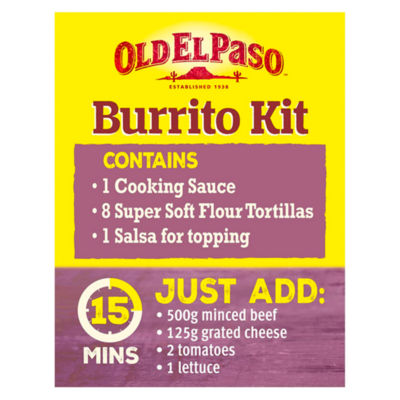 Old El Paso burrito kit bean and chilli mild 620g - British product