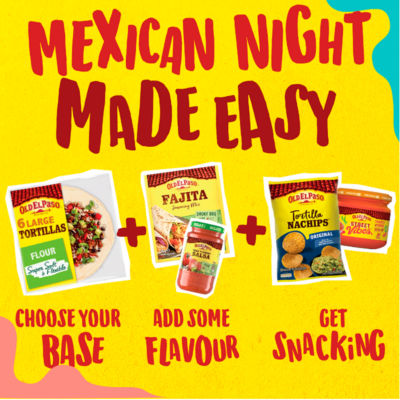 Old El Paso extra thin tortilla wraps 6 pack 192g, imported from the UK