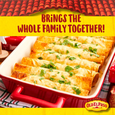 Old El Paso Cheesy Baked Enchilada Kit 995g, imported from the UK