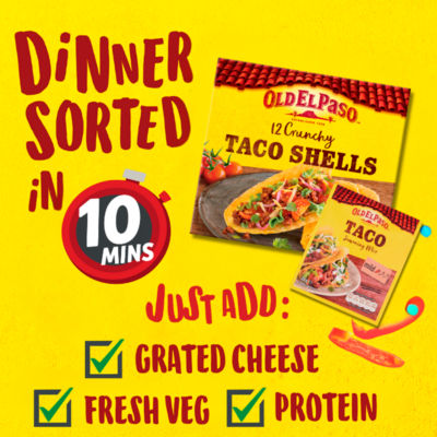 Old El Paso Garlic & Paprika Taco Seasoning Mix 25g, imported from the UK