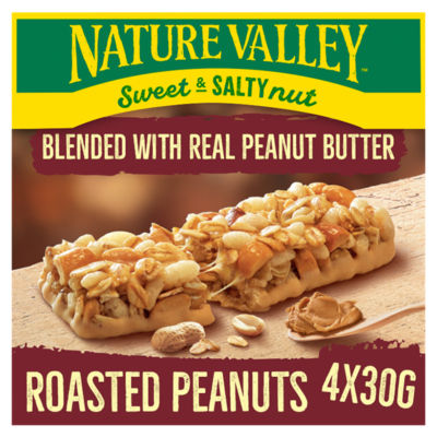 ASDA Nature Valley Sweet & Salty Nut Roasted Peanuts Cereal Bars 4 x 30g (120g)- Buy online at McGrocer