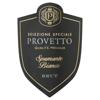 Provetto Spumante Bianco Brut sparkling wine 75cl, imported from the UK