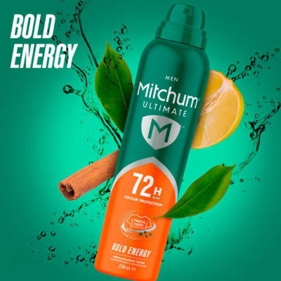 Mitchum Men Bold Energy antiperspirant spray 250ml (British brand)