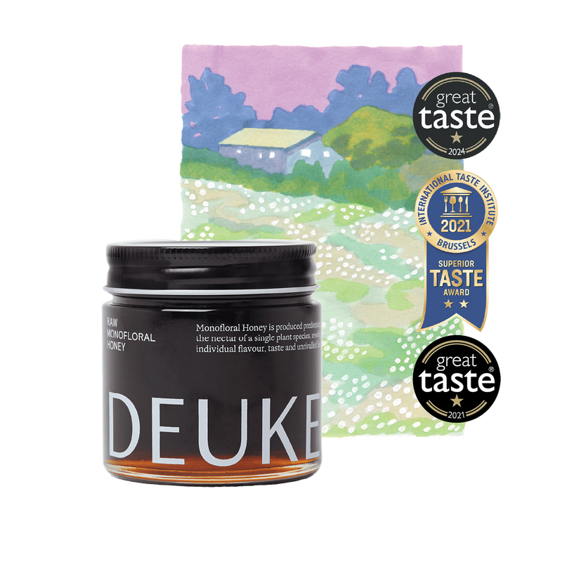 DEUKES raw monofloral buckwheat honey 250g (British brand)