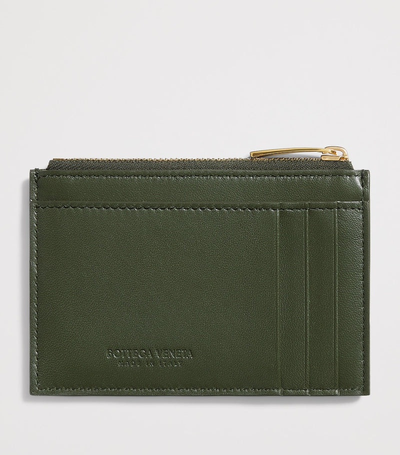 Bottega Veneta Intrecciato zipped card holder in nappa leather, imported from the UK