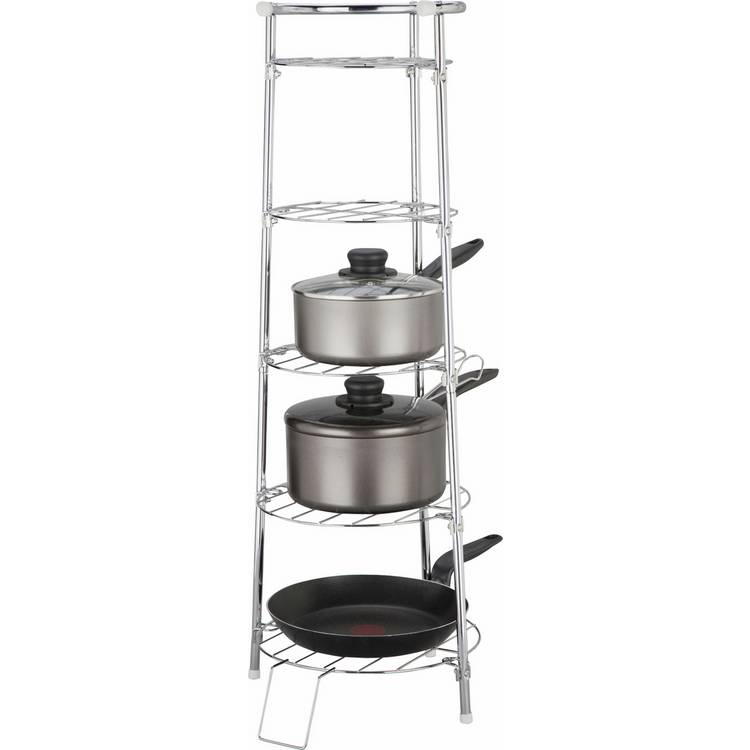 Argos Home 5 tier circular chrome pan stand (British brand)