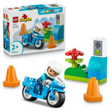 LEGO DUPLO blue police motorcycle toy for toddlers (British brand)