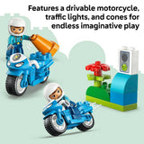 LEGO DUPLO blue police motorcycle toy for toddlers (British brand)