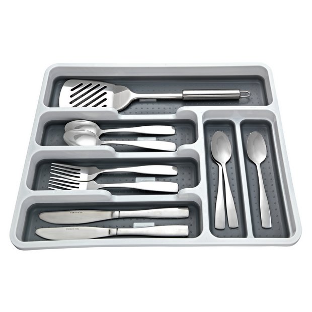 Addis white cutlery drawer with six compartments, imported from the UK