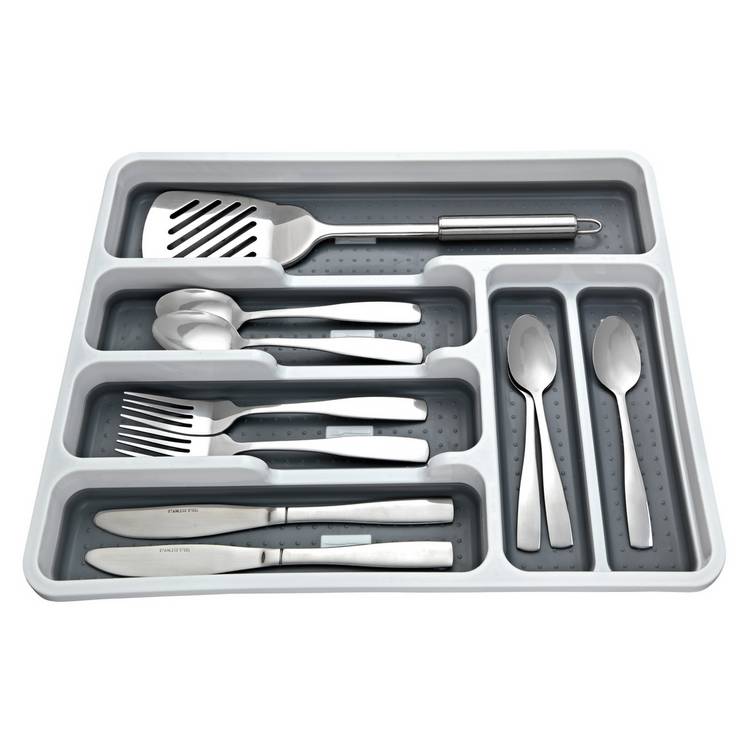 Addis white cutlery drawer with six compartments, imported from the UK