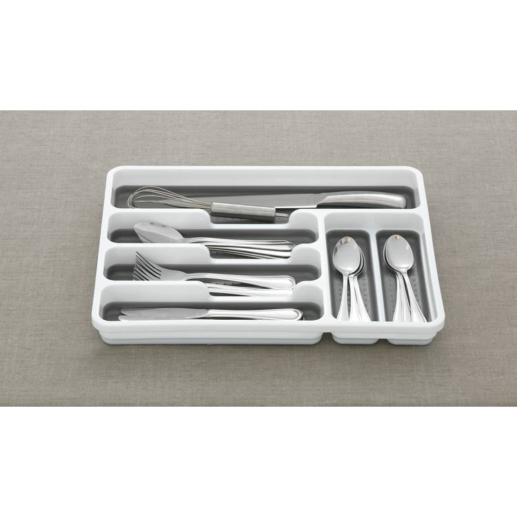 Addis white cutlery drawer with six compartments, imported from the UK