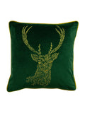 furn. emerald green cushion with gold fauna embroidery 50cm, UK version