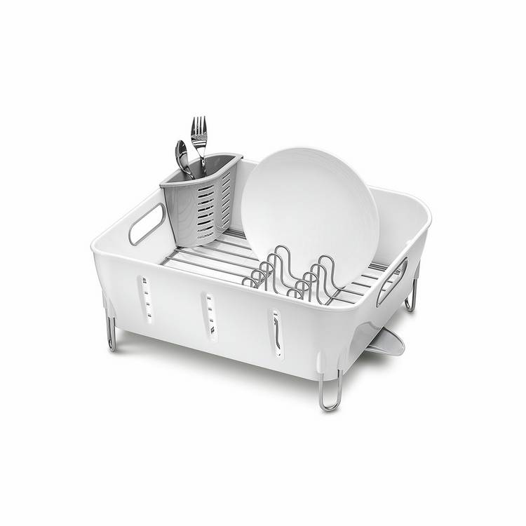 Simplehuman plastic compact dish rack white (British brand)