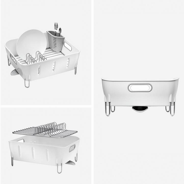 Simplehuman plastic compact dish rack white (British brand)